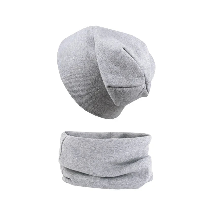 New Baby Hat Scarf Set Boys Girls Cap Autumn Winter Soft Elastic Beanie Hats Cotton