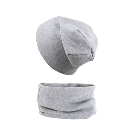 New Baby Hat Scarf Set Boys Girls Cap Autumn Winter Soft Elastic Beanie Hats Cotton