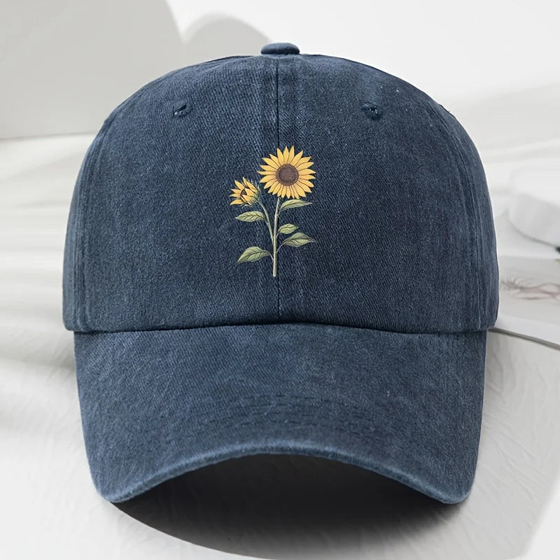 Retro Sunflower Pattern Baseball Hat Dad Hat