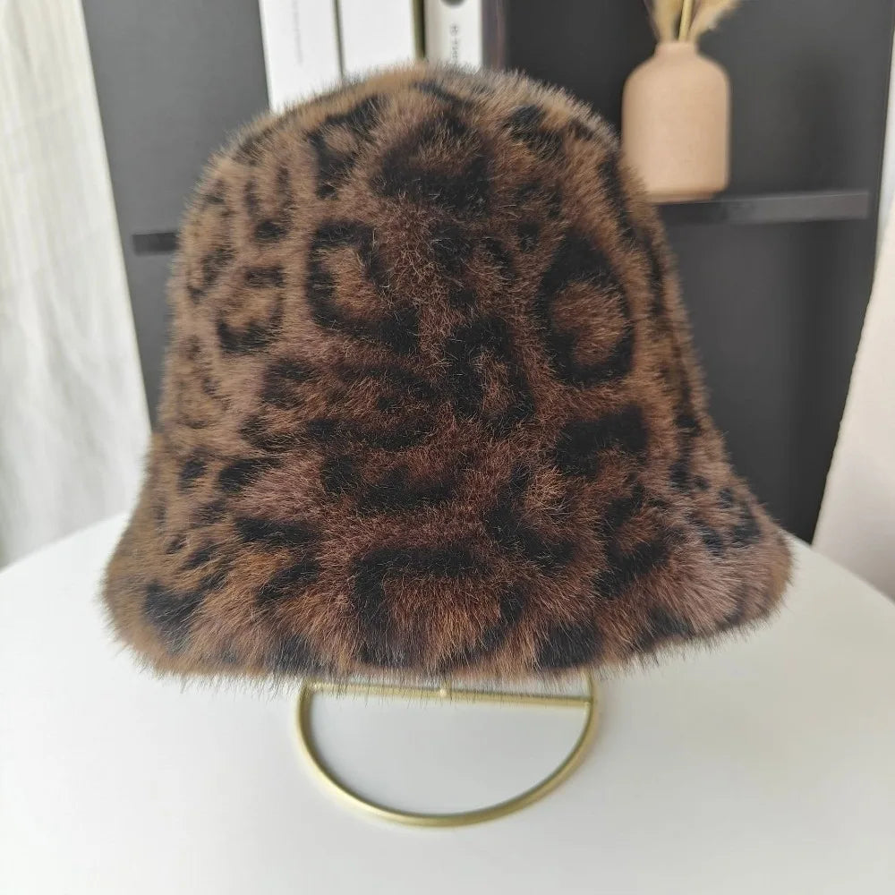 New Warm Fisherman Hat Coldproof Fluffy Fur Bucket Hat
