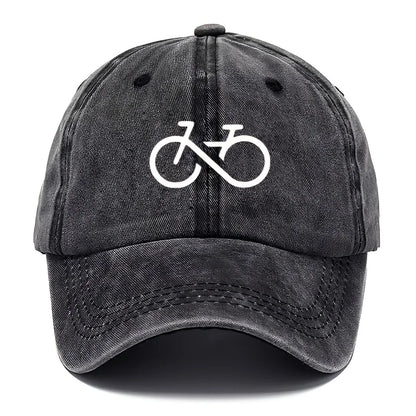 Vintage Bicycle Printed Baseball Cap with White Geometric Design for Running