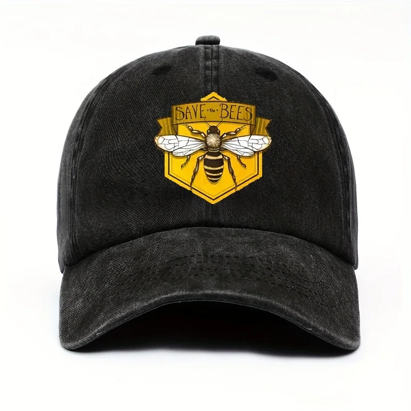 Bee Printed Baseball Cap, Men's and Women's Outdoor Casual Cap