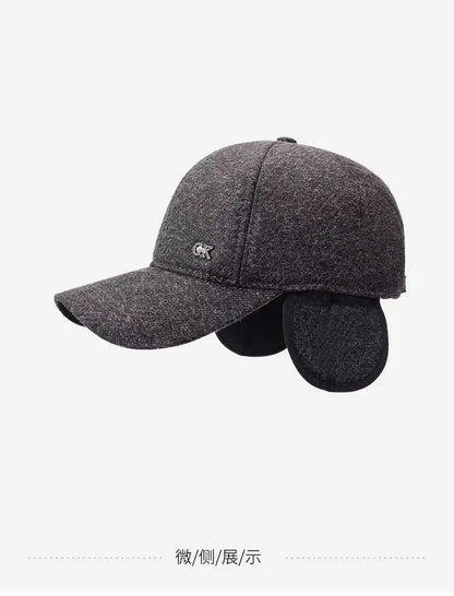 Thickened Warm Winter Hat Color Block Earflap Baseball Cap Ear Protection Adjustable Outdoor Casual Cap