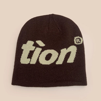 Niche Simple Jacquard Tion Letters Knitted Hats