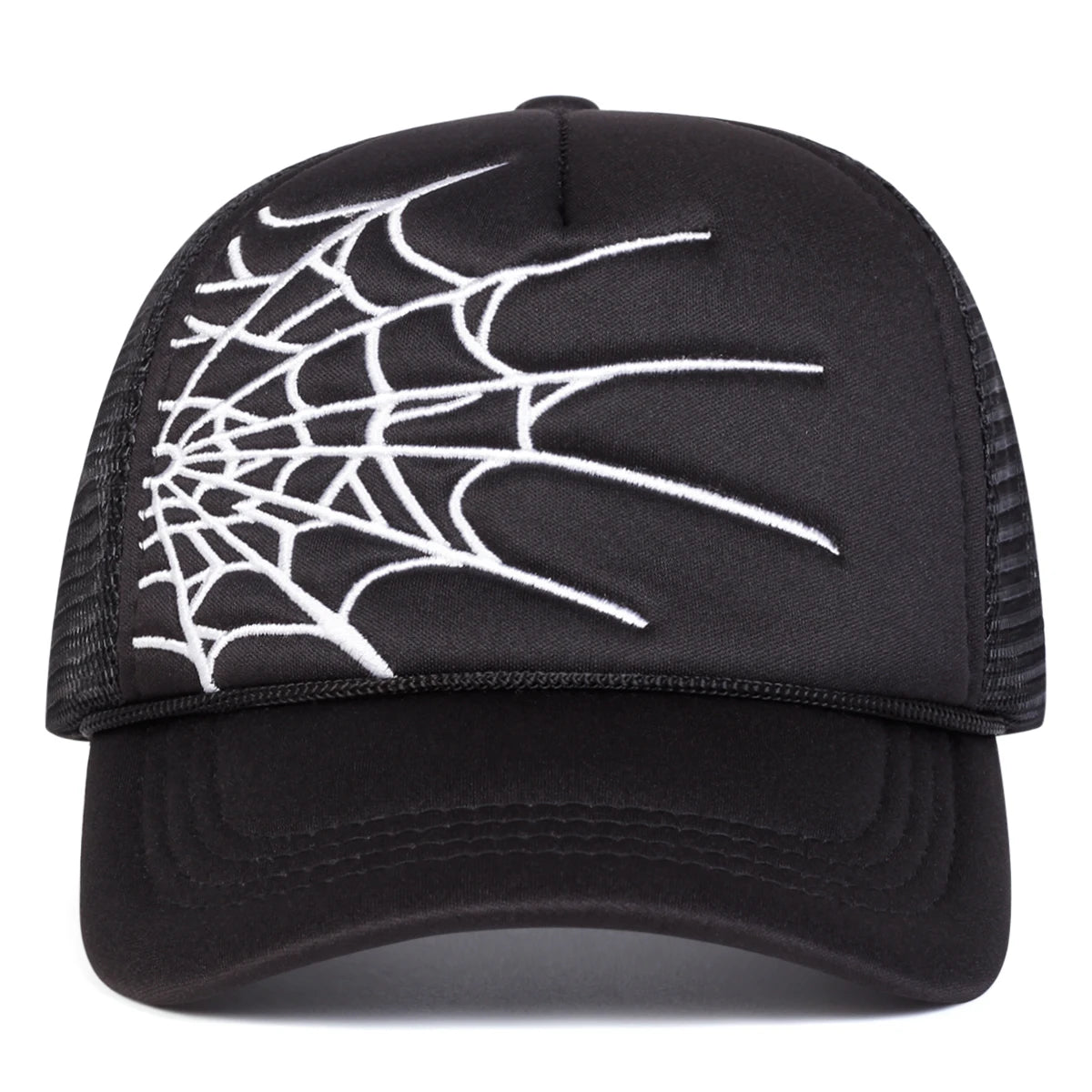 Unisex Spider Web Embroidery Baseball Net Caps Spring and Summer