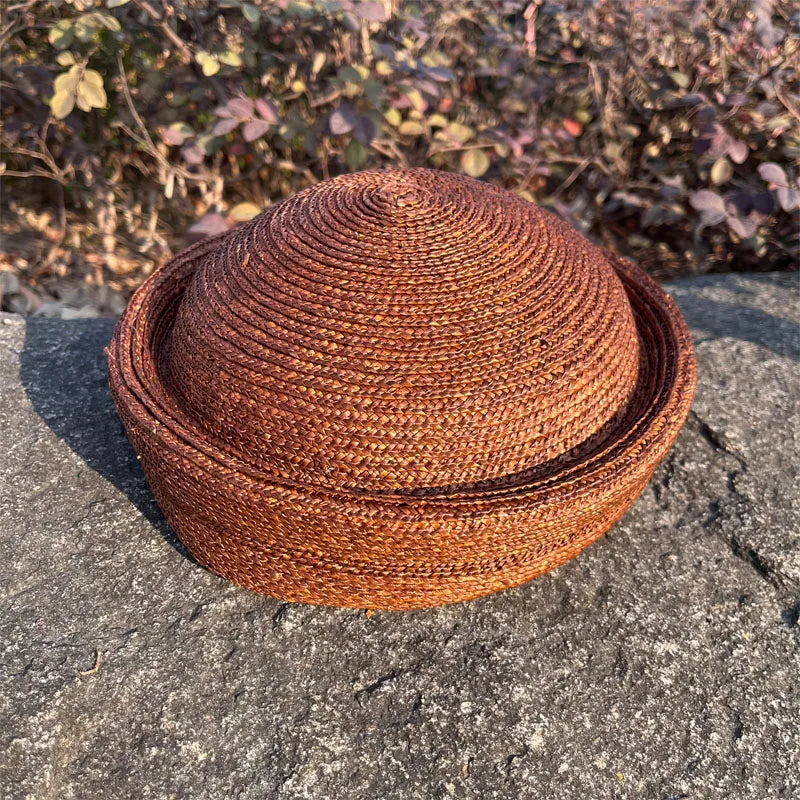Natural Straw Sun Hat Ins Blogger Fashion Summer Flat Berets Women