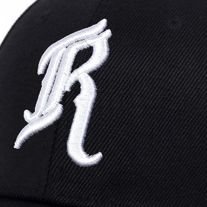 Letter Embroidery R Baseball Caps For Women Men Autumn Winter Cotton