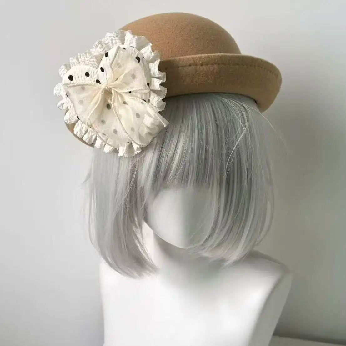 Y2K Original Lace Polka Dot Heart-Shaped Beret
