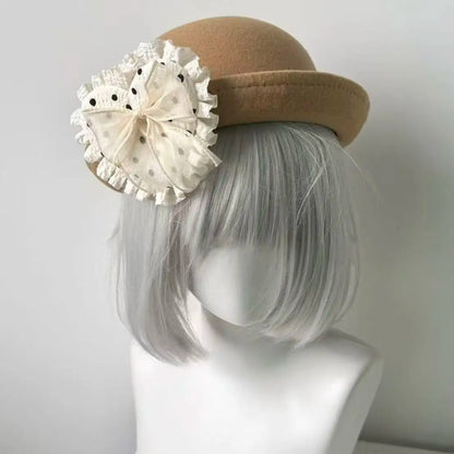 Y2K Original Lace Polka Dot Heart-Shaped Beret