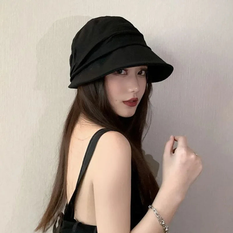 Octagonal Bucket Hat Japanese Elegant Sunscreen Sun Caps