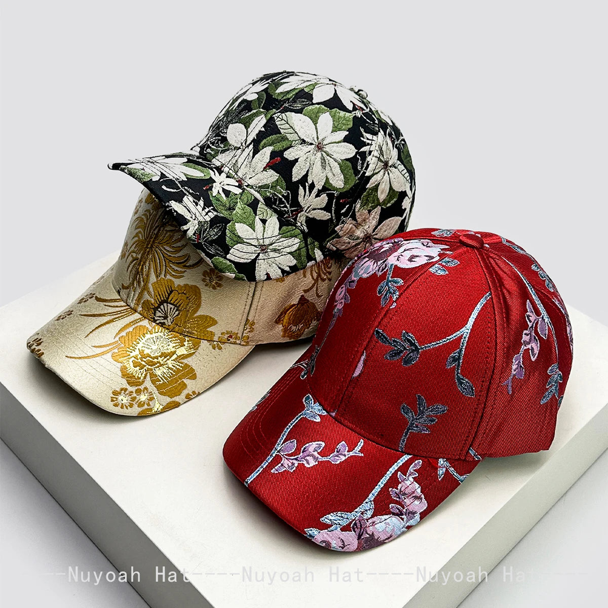 New Women Chic Flower Retro Baseball Hats