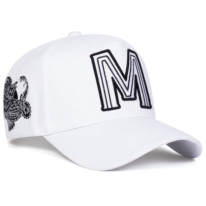 Unisex M Letter Embroidery Baseball Caps Spring and Autumn Outdoor Adjustable Casual Hat Sports Cap