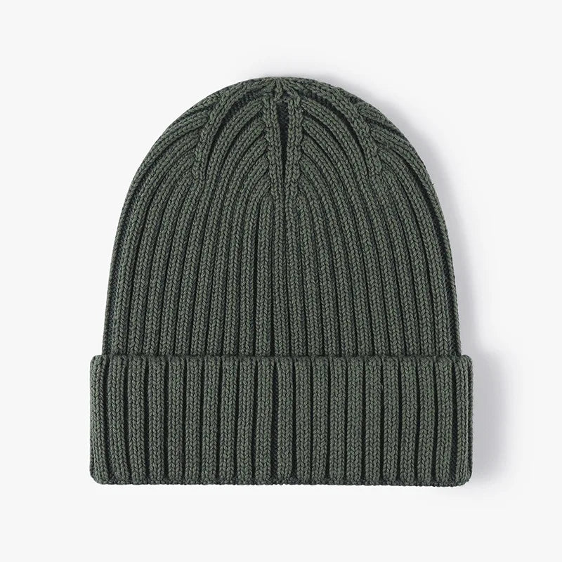Men's Women Big Head Winter Brimless Head Wrapped Cotton Knit Cap