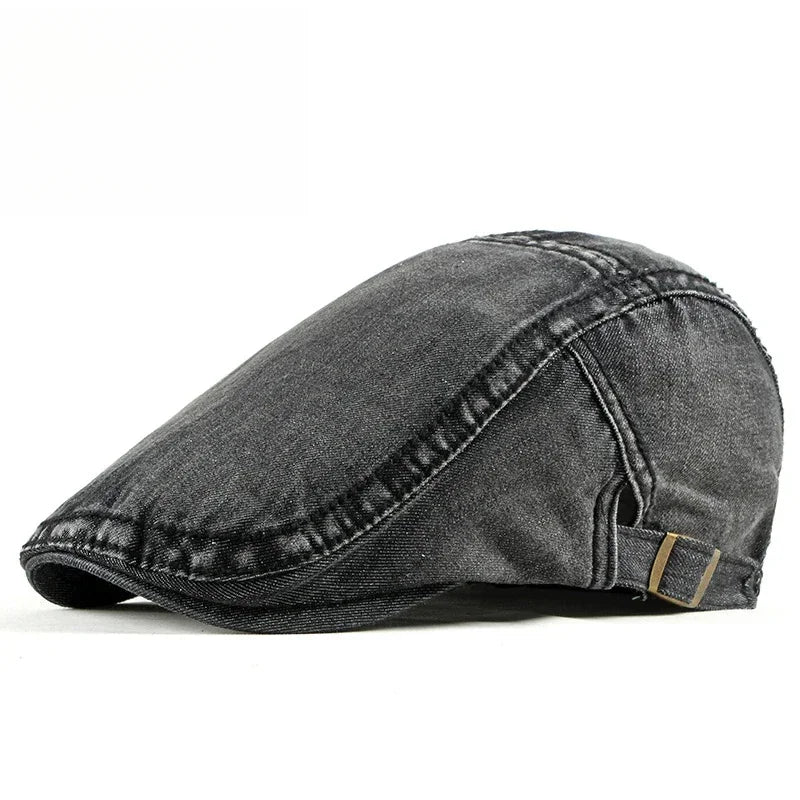 Summer Denim Hat Men's Light Board Simple Casquette Washed Denim Beret