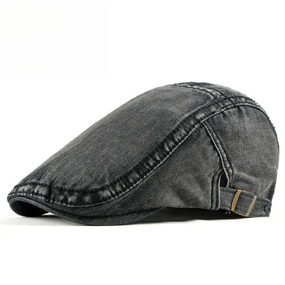 Summer Denim Hat Men's Light Board Simple Casquette Washed Denim Beret
