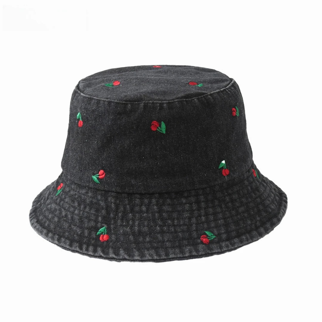 Popular Little Daisy Embroidered Cotton Summer Jeans Bucket Hat
