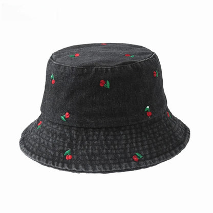 Popular Little Daisy Embroidered Cotton Summer Jeans Bucket Hat