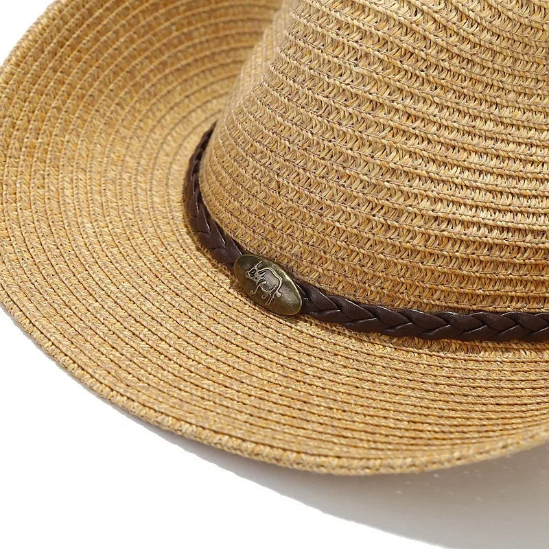 Summer UPF50+ Wide Brim Sun Hat Outdoor Western Cowboy Fisherman Cap
