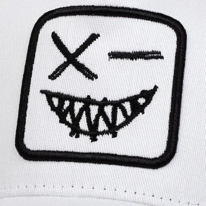Unisex X Smiling Face Teeth Embroidery Baseball Net Caps
