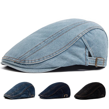 Men's Jean Berets Summer Newsboy Hats For Women Casual Solid Color Retro