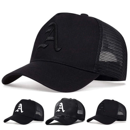 Unisex Gothic Letter A Embroidery Embroidery Baseball Net Caps