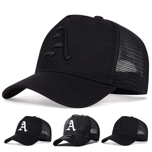 Unisex Gothic Letter A Embroidery Embroidery Baseball Net Caps