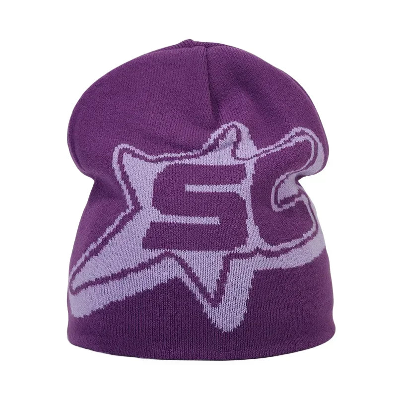 Y2K Letter Knitted Winter Autumn Beanie Cap Men Women