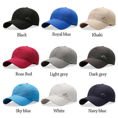 Fashion Quick Dry Summer Baseball Cap Breathable Adjustable Sports Cap UV Protection Trucker Cap Men Women