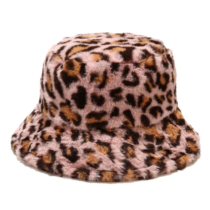2024 New Winter Bucket-Hats Fluffy Fur Men Women Panama Hat