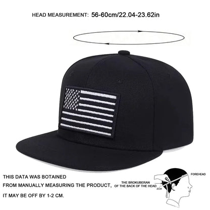 Unisex American Flag Embroidery Hip-Hop Hats Spring Autumn Outdoor