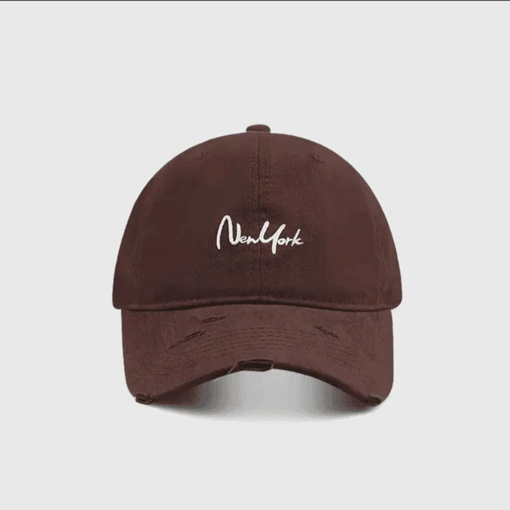 Adjustable New York Baseball Cap Cotton Deep Crown Dad Hat