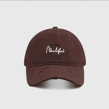 Adjustable New York Baseball Cap Cotton Deep Crown Dad Hat