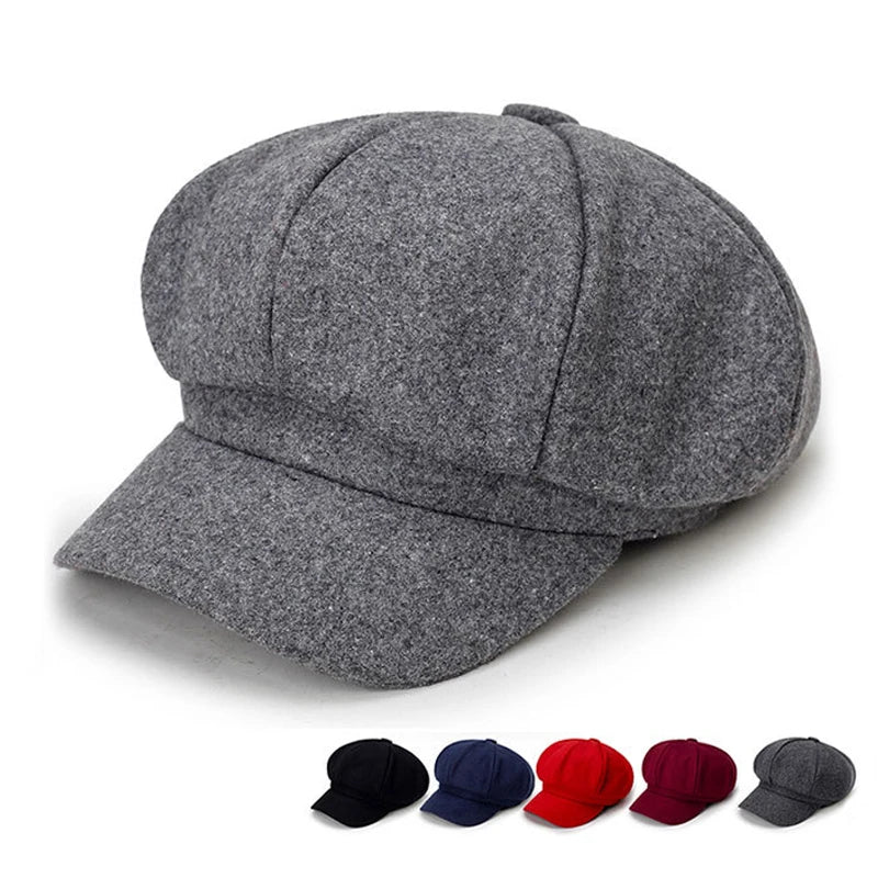 Woolen Solid Color Beret Fashion Outdoor Cotton Hat