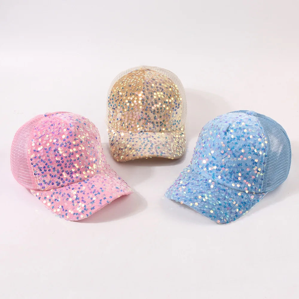 Sequin Baseball Cap Women