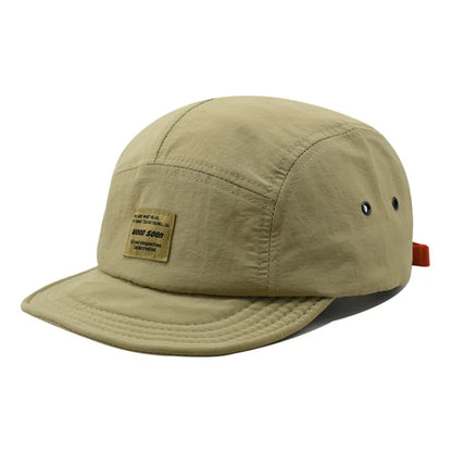 Fashionable Slim-Fit Patch-Lettered Five-Piece Fabric Quick-Drying Baseball Cap