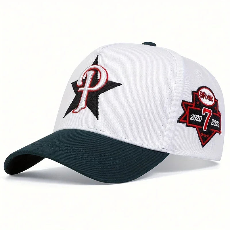 Unisex P Letter Embroidery Baseball Caps Spring and Autumn Sports Cap