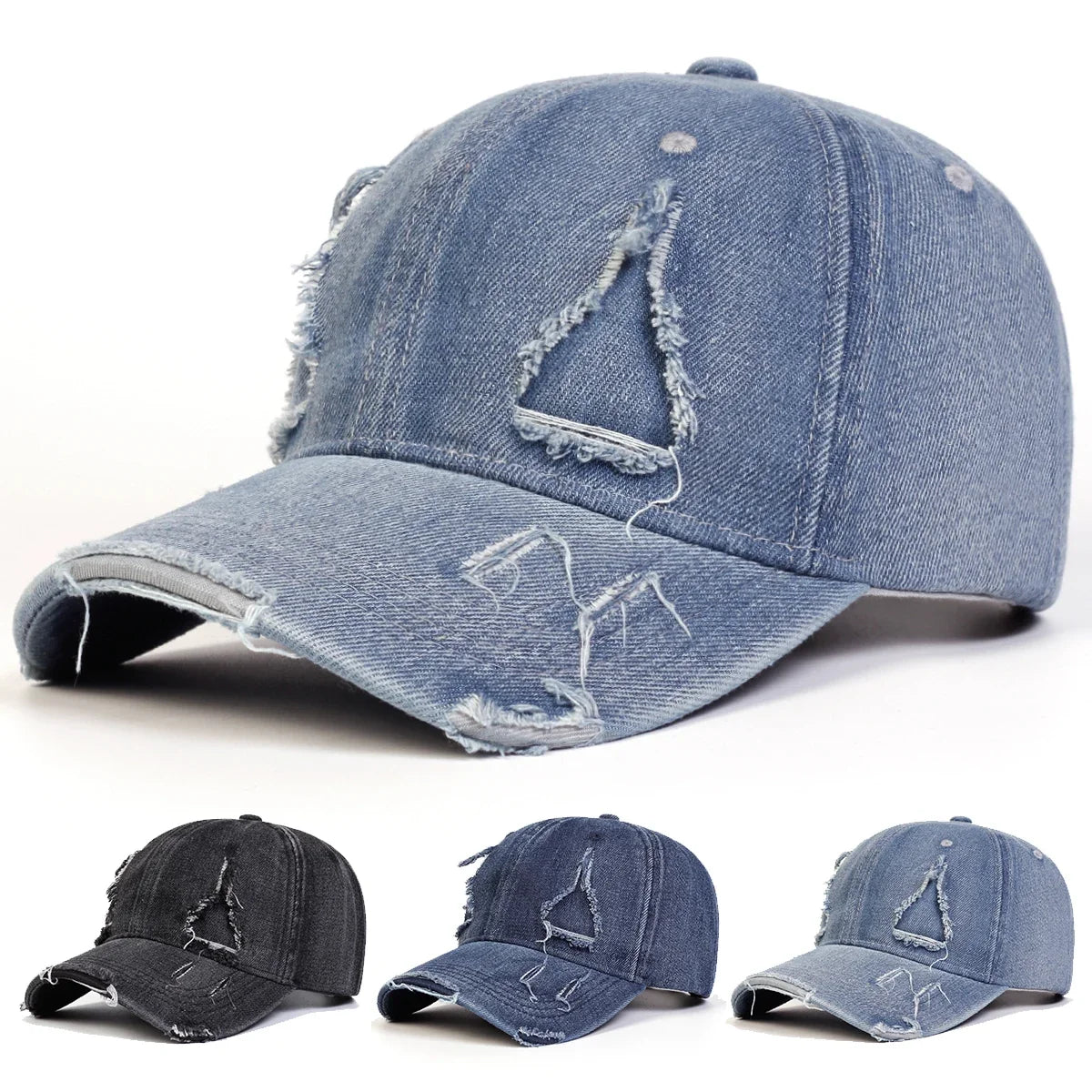 Unisex Triangle Hole Cowboy Baseball Caps Spring Autumn