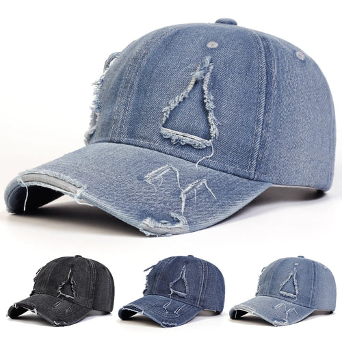 Unisex Triangle Hole Cowboy Baseball Caps Spring Autumn