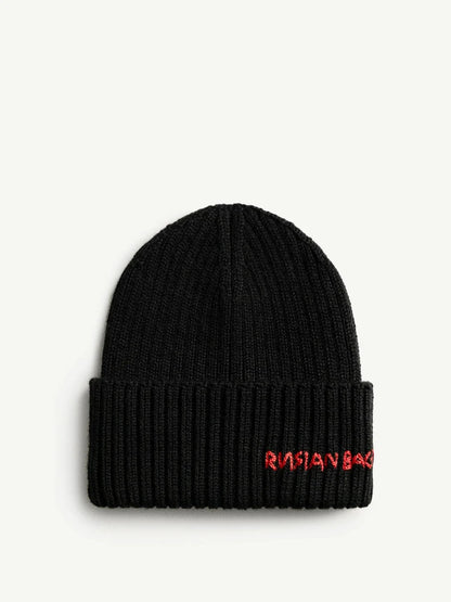 Winter Wool Knit Beanie Hat For Men And Women Thick Warm Embroidered Letter