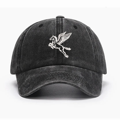Horse Embroidery Baseball Cap, Mesh Sun Protection Unisex Adjustable Outdoor Hat