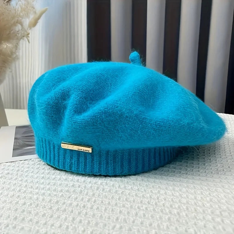 Women's Fashion Beret, Solid Color, Breathable & Elastic