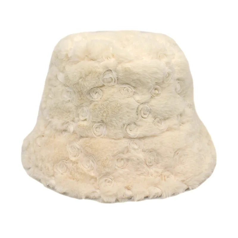 Winter Bucket Hat Women's Fashion Leopard Panama Warm Hats Female Vintage