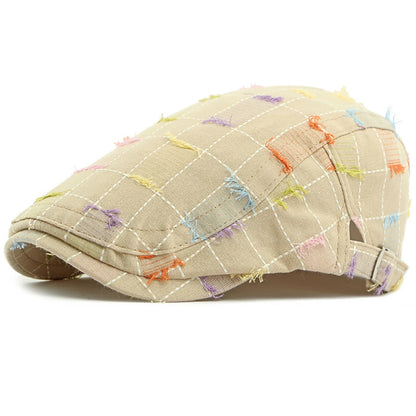 Men Women Vintage Artist Painter Plaid Beret Hat