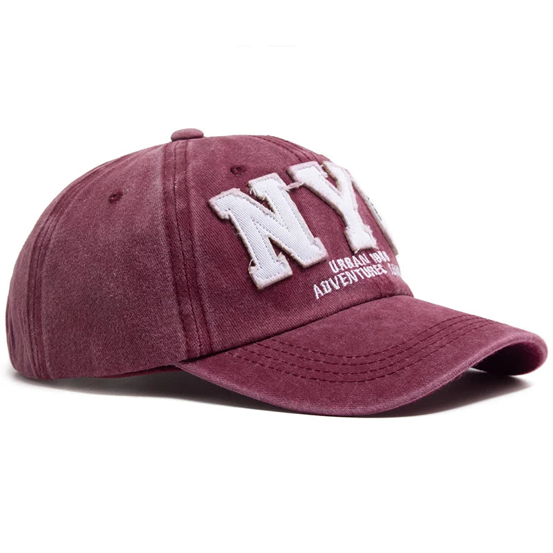 Men's Baseball Cap Vintage Cotton Washed Fashion Letter NYC Caps For Women Spring Autumn