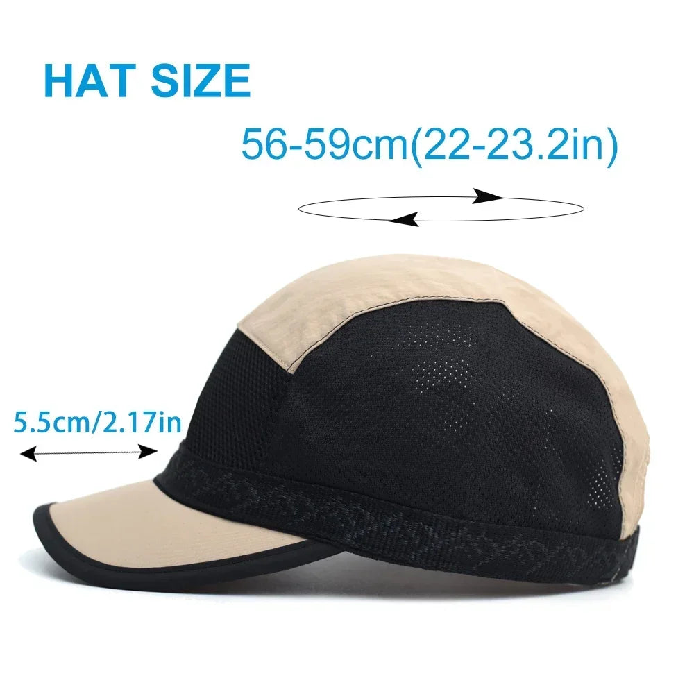 Summer Spring Short Brim Mesh Baseball Cap Breathable Dad Hat Adjustable Solid Trucker Style Caps
