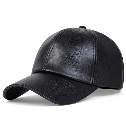 Unisex 1985 Letter Imprinting Leather Baseball Caps Spring and Autumn