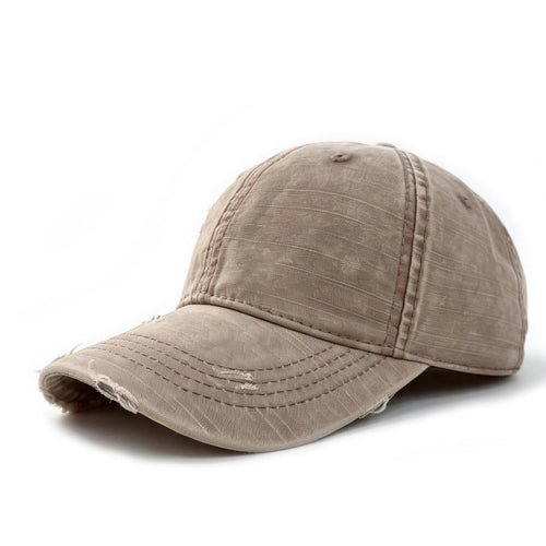 Washed Distressed Texture, Perforated Holes, Glossy Board Baseball Cap