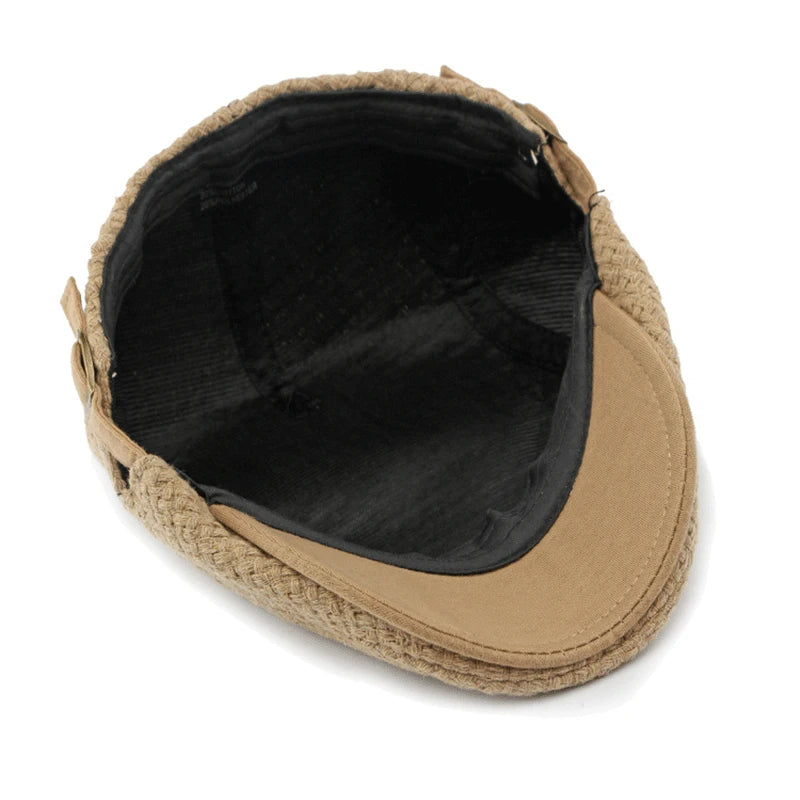 Autumn Flat Peaked Cap For Men Solid Knit Beret Hat Women