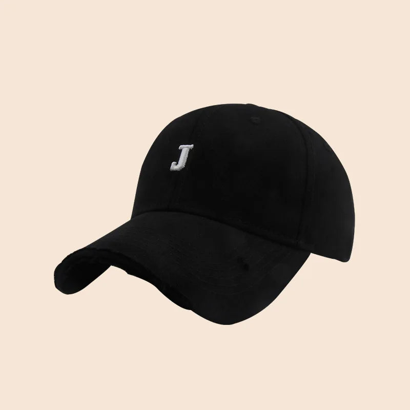 Retro Washed Baseball Cap With Letter Embroidery Sun Protection Casual Hat