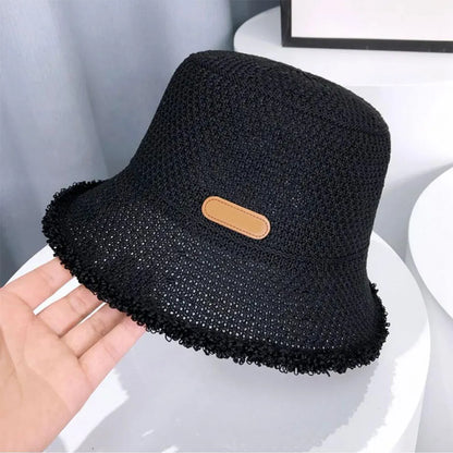 Korean Straw Hat Summer Women Sun Protection Bucket Hat